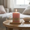 PURE pelarljus 90/70 rosa naturligt vaxljus hållbar ljusdekoration | Floristik24.se