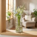 Glasvas cylinder flätad gräs dekorativ vas Ø8cm H21,5cm | Floristik24.se