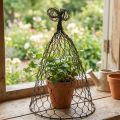 Trådhuva, dekorativ klocka, spaljé av metall Brun H25cm Ø16cm | Floristik24.se