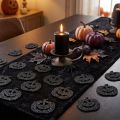 Halloweenpumpa-dekorationer, 4 cm, svarta, glitter, 72 delar | Floristik24.se