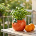 Medelhavet dekorativ orange vas blomkruka keramik Ø9cm | Floristik24.se