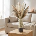 Keramikvas för torkade blommor, creme, grågrön, H34cm | Floristik24.se