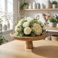 Dekorativ tallrik trä med fot tårtställ optik natur Ø25cm | Floristik24.se