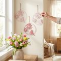 Dekorring Metall Hängande Dekoration Blommor Rosa Ø23cm 4 st | Floristik24.se