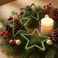 Stjärnor jute till juldekoration julstjärnor grön 15cm 8 st | Floristik24.se