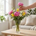 Glasvas konisk blomvas transparent Ø10cm H20cm | Floristik24.se