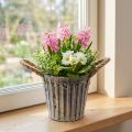 Blomkruka med handtag, metallplanter, dekorativ planteringskruka Ø14,5 cm | Floristik24.se