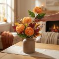 Konstgjord blomma Krysantemum Orange Ø7cm 18cm 4st | Floristik24.se