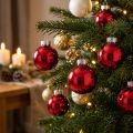 Julgranskulor/gransprydnader i glas i rött, Ø4 cm, 24 stycken | Floristik24.se