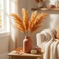 Konstgjorda Pampasgräs Orange Torkade Gräs 35cm 4st | Floristik24.se