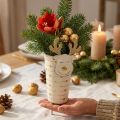 Renväxtkruka, adventsdekoration, metalldekoration, kruka till jul vit, gyllene H28cm Ø8,5cm | Floristik24.se
