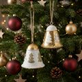 Julklockor vintage juldekoration gyllene vit 2 st | Floristik24.se