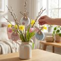 Hängkaniner dekorativ hängare Påskträplysch 26×7×2cm 6 st | Floristik24.se