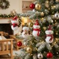 Julgransdekorationer snögubbe med hatt H9cm 4st | Floristik24.se