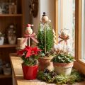Snowman dekorativ plugg blomplugg naturligt trä 5cm 9st | Floristik24.se