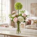 Prydnadslök Allium, sidenblomma, konstgjord kul purjolök Ø20cm L72cm | Floristik24.se