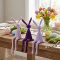 Hyllställ kanin påskhare flockad lila 36cm 3 st | Floristik24.se