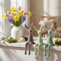 Påskharehyllor, flockade, gröna/bruna, 28 cm, 3 delar | Floristik24.se