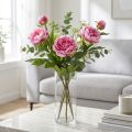Pioner Långstammiga konstgjorda blommor Rosa 70cm 3st | Floristik24.se