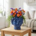 Planthuvud Polyresin Bust Planter Blå 13,5×13×14cm | Floristik24.se