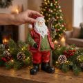 Jultomtens dekorationsfigur med skidmålad 14×10,5×24,5cm | Floristik24.se