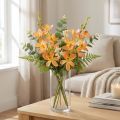 Konstgjord orkidégren 8 Blommor Orange L38cm 2st | Floristik24.se