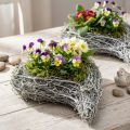 Dekorativ kruka med hjärtan i form av vinrankor, vit, kreativ planteringsidé för hemmet och presenter, plastfilm, set om 4, 15 cm x 23 cm x 5 cm | Floristik24.se