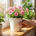 Plastkruka “Irys” vit Ø19cm H16cm 1 st | Floristik24.se