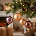 Julgranskulor av glas rosa aprikos Ø6cm 24 st | Floristik24.se
