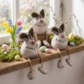 Bunny keramik dekorativ kaninkantspall 6,5×7×9,5cm 3 st | Floristik24.se