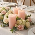 Rosa blockljus 70x120mm - Set med 4 ljusrosa dekorativa ljus för romantik och mysighet, bröllopsdekoration | Floristik24.se