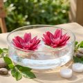 Flytande näckros konstgjord bordsdekoration fuchsia Ø15cm 2 st | Floristik24.se