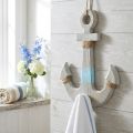Ankare för upphängning, maritim dekorationskrok, badrumsinredning i trä, vintagelook H39cm | Floristik24.se