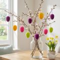 Påskägg för upphängning flockade 4 färger 9,5 cm 8 st | Floristik24.se