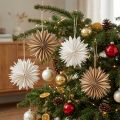 Pappersstjärnor Vita Bruna 16 cm Juldekorationer Set med 6 | Floristik24.se