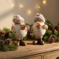 Julfigurer fågel med hatt beige 11,5x8x14cm 2st | Floristik24.se