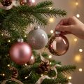 Julkulor rosa grå glaskulor Ø7,5cm 14 st | Floristik24.se