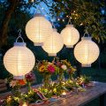 Lantern LED med sol 20cm vit | Floristik24.se