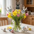 Blompluggskanin med glasögon träglitter 4×7,5cm 12st | Floristik24.se