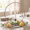 Dekorring metall ljusstake silver shabby chic Ø32cm | Floristik24.se