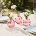 Glasvaser lökformade rosa retro minivaser Ø7,5cm H9cm 6 st | Floristik24.se