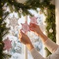 Träsnöflinga 8-12cm Rosa/Vit 12st. | Floristik24.se