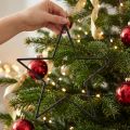Stora svarta glitterhängande stjärnor, Ø24 cm, jul- och festdekorationer, set om 6 | Floristik24.se