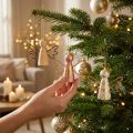 Julängel trädekoration guld dekorationshängare 9×3×7,5cm 6 st | Floristik24.se