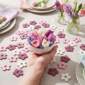 Strödekoration träblommor bordsdekoration rosa lila vit Ø4cm 72 st | Floristik24.se