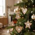 Julgransdekoration stjärngran hjärtpapper 7cm 36p | Floristik24.se