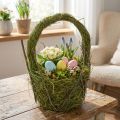 Påskkorg, naturlig design, handkorg för festlig heminredning, 25 cm | Floristik24.se