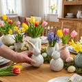 Påskhare dekorativa figurer kaniner med prickmönster 17cm 2st | Floristik24.se