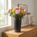 Golvvas svart vas plast antracit Ø17,5cm H28cm | Floristik24.se