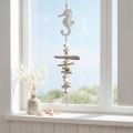 Maritim dekoration Garland Drivvedsskal Seahorse Vit 55cm | Floristik24.se